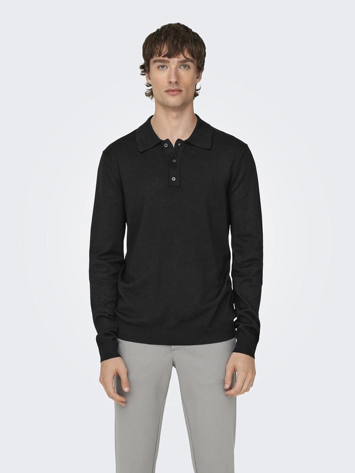 Only & Sons Male Polo ONSWYLER Pullover XL Schwarz, XL Schwarz