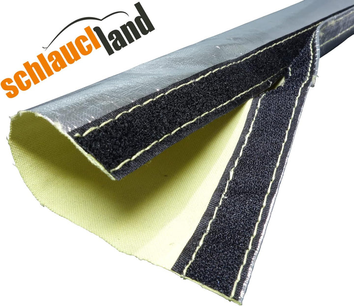 3m Alu-Kevlar Klett Hitzeschutzschlauch ID-Ø 50mm Klettverschluss | VIELE LÄNGEN &amp; GRÖSSEN 10-210mm