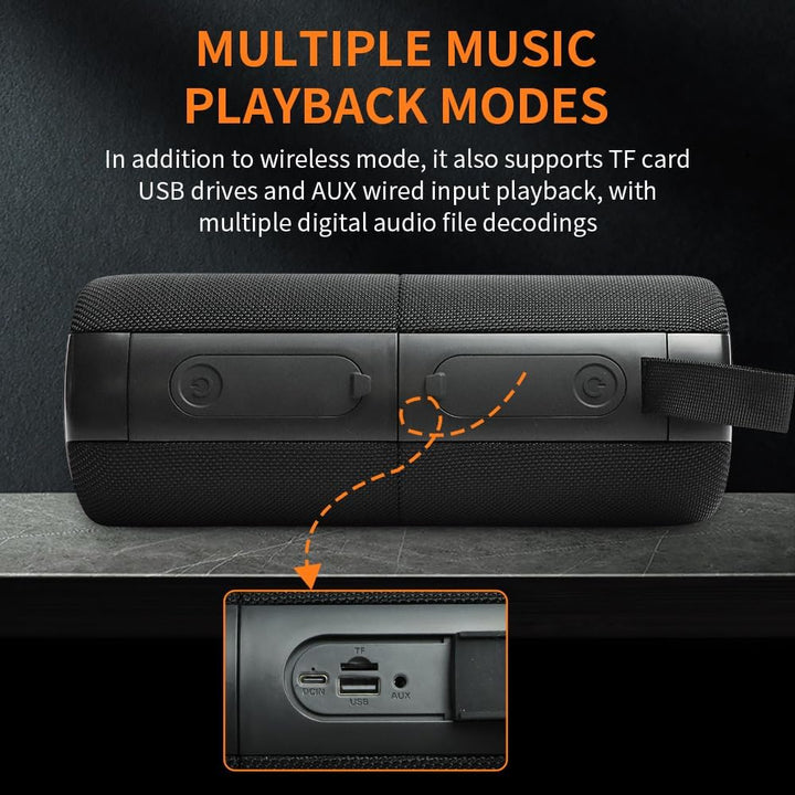 CYBORIS 2-in-1 Tragbarer 40W Dual Bluetooth Lautsprecher, Wasserdichter Musikbox V5.3 mit Tiefem Bas