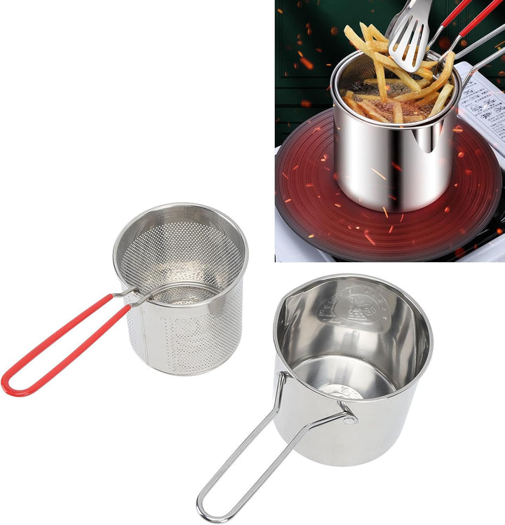 Robuster Kleiner Fritteusentopf aus Edelstahl mit Olecranon-Typ Im Japanischen Stil, ölsparender Küc