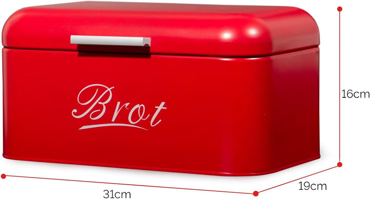 Theo&Cleo Brotkasten mit Deckel, Grosser Knäckebrot Box aus Metall, Brotaufbewahrungsbox Bread Box,