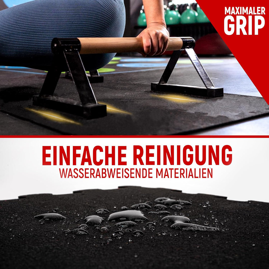 NEOLYMP Bodenschutzmatte Fitness aus Kautschuk – Puzzlematte für Home Gym, Fitnessgeräte &amp; Sport – r