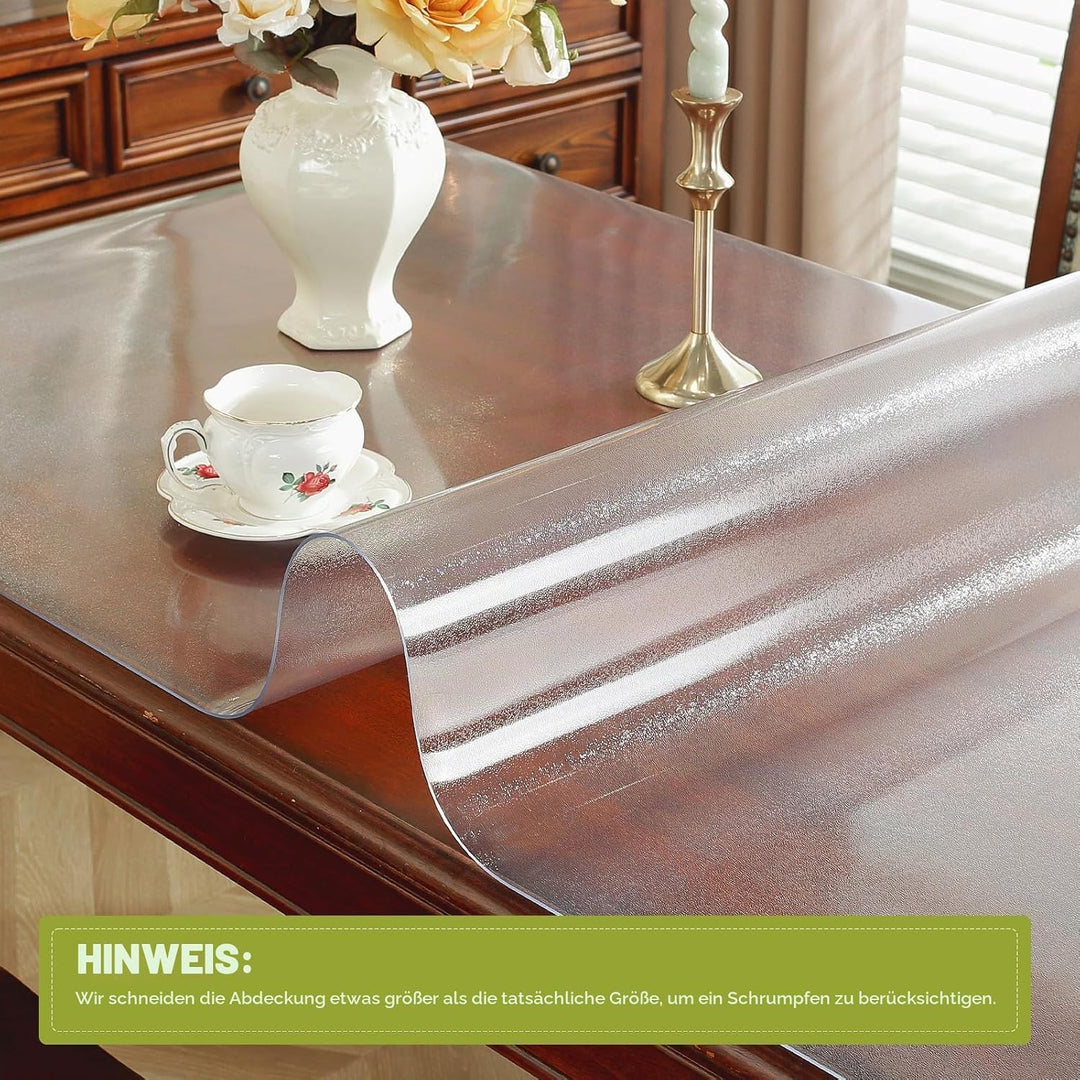 OstepDecor Tischfolie transparent 50 x 100cm Matte Tischdecke Tischschutz, PVC Glasklar Folie Tisch