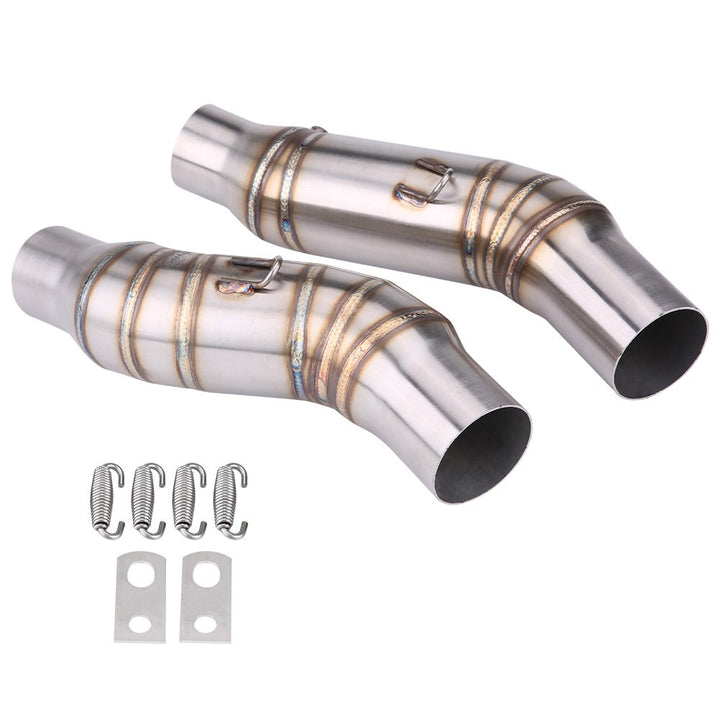 Motorrad Auspuff Mittelrohr,KIMISS 51mm Motorrad Slip-on Auspuff Edelstahl Motorrad Slip On Auspuff
