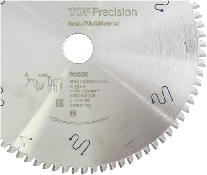 Bosch Professional 2608642098 Kreissägeblatt Best for Multi 254 x 30 x 2.3 mm Z80TR, 254 x 30 x 2.3