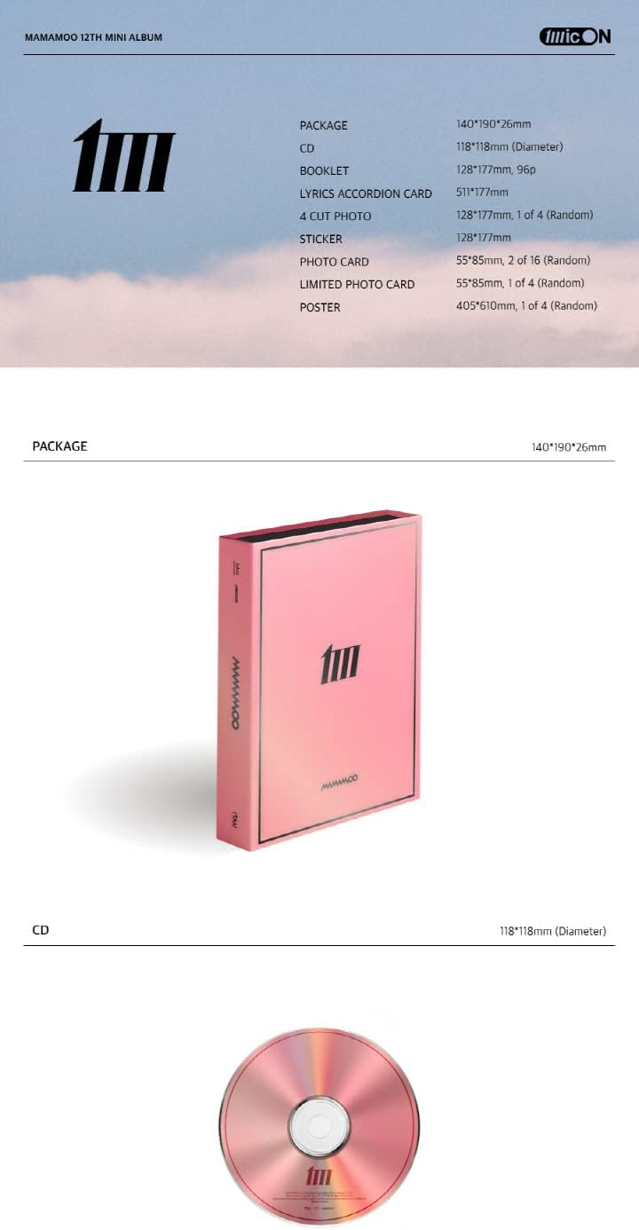 DREAMUS MAMAMOO MIC ON 12. Mini-Album Hauptversion CD + Poster + Booklet + Liedtext Akkordeonkarte +