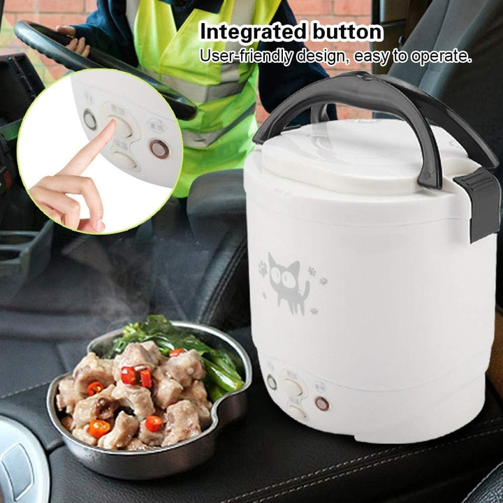 Wakects 12 V Auto-Reiskocher, Tragbarer Mini-Reiskocher 2 Tassen Ungekocht, 1 L Kleiner Elektrischer
