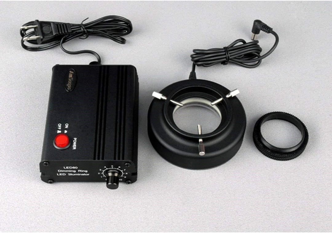 AmScope LED-80MB 80-LED Mikroskop Ringlicht mit Metallgehäuse und Adapter, schwarz
