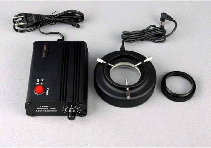 AmScope LED-80MB 80-LED Mikroskop Ringlicht mit Metallgehäuse und Adapter, schwarz
