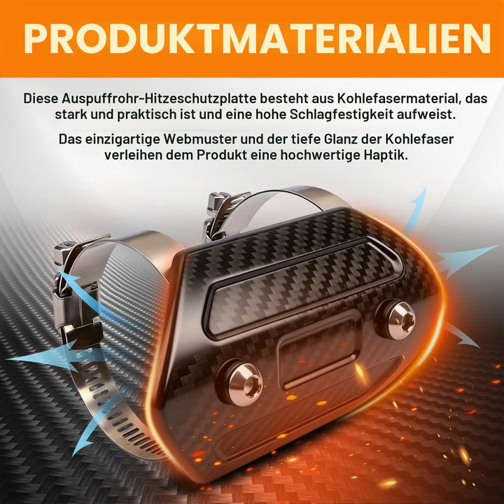 Motorrad Auspuff Hitzeschild,Kohlefaser Motorrad Auspuffrohrabdeckung Hitzeschutzblech Schutz Univer