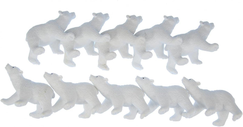 Miniblings 10x Eisbären Aufstellfigur Gummitier Nordpol Eisbär Bär Weiss Schnee