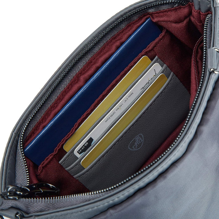 Travelon Unisex Addison Convertible Crossbody, Anti-Diebstahl, Gürteltasche, grau, Grau