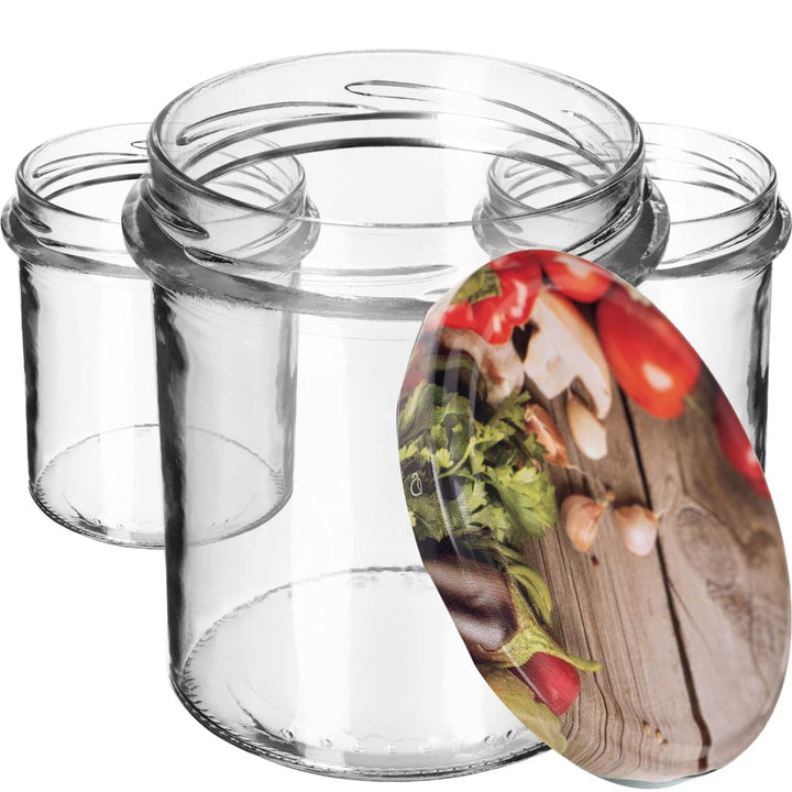 KADAX 10er Set Marmeladengläser 350ml TO82 Tomaten, Einmachgläser Vorratsgläser Mason Jar mit Schrau