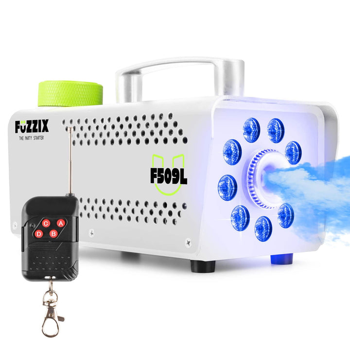Fuzzix F509LW Nebelmaschine Mini mit LED Lichteffekt, 500 Watt mit Fernbedienung, Rauchmaschine, Smo