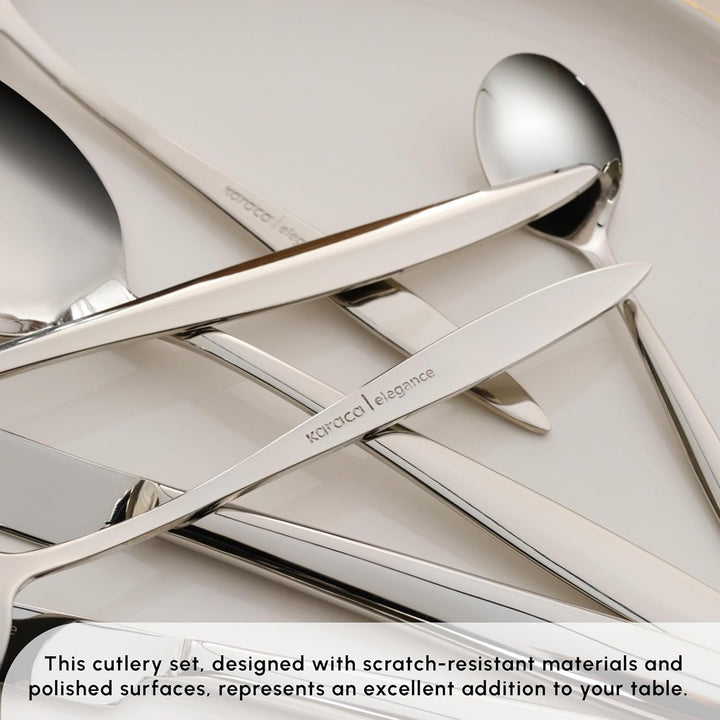 Karaca Novara Elegance Besteckset für 12 Personen, 84-teilig - Ein Hauch von Eleganz für Ihren Essti
