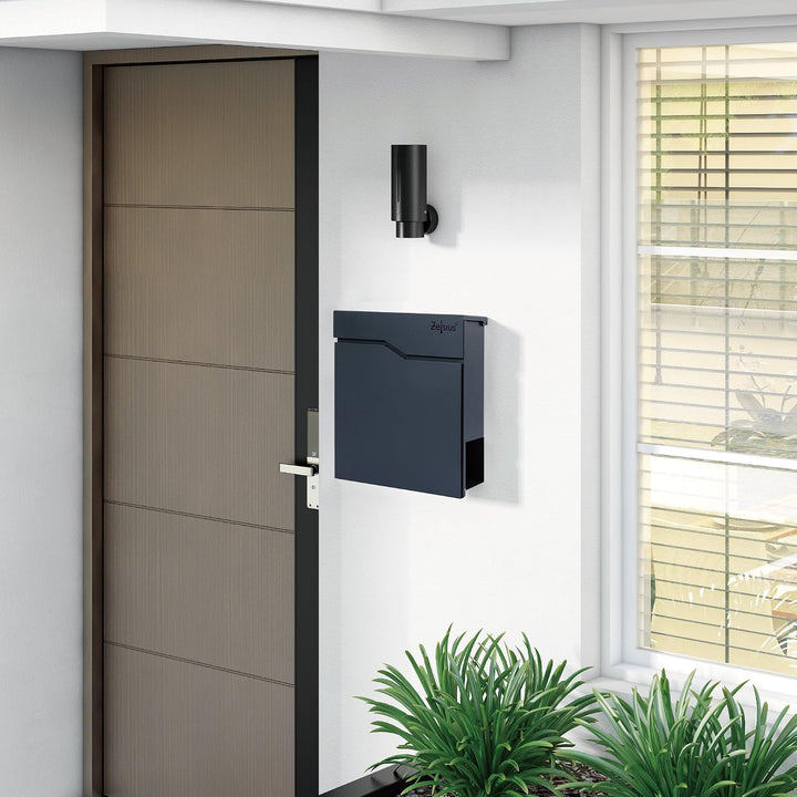 Zelsius Briefkasten Wave mit Zeitungsfach | integrierter Soft-Close-Effekt | Postbox in RAL7016 Anth