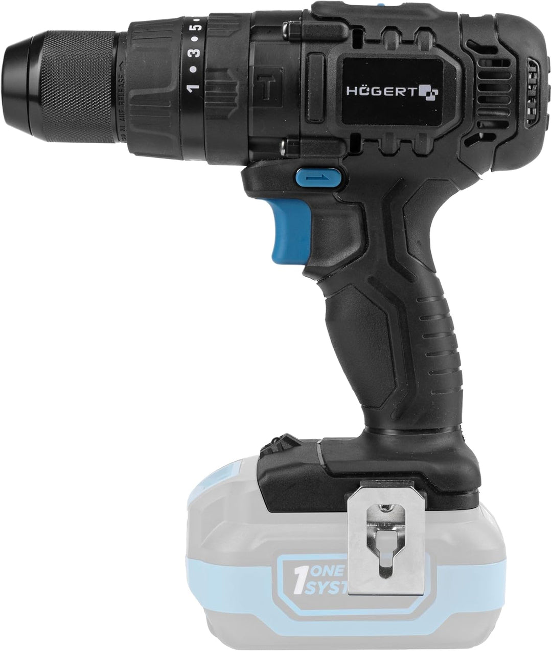 HÖGERT TECHNIK Akku-Schlagbohrschrauber 18V OneAccuSystem, 50 Nm, 13 mm Auto-Lock Bohrfutter, 21+1+1