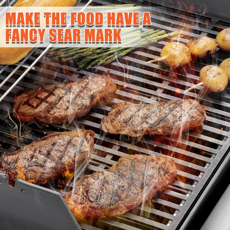 GFTIME 44.5 x 30cm 7638 Gusseisen Grillroste für Weber Spirit E-310 Classic (mit seitlichen Brennerk