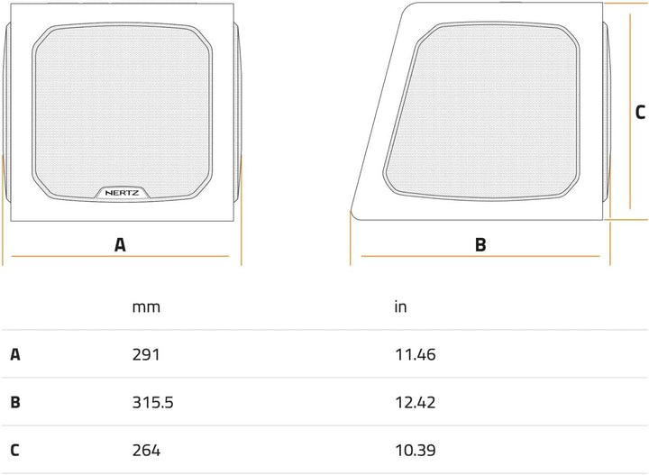 Hertz DBA 201 – 200-mm Aktiv-Subwoofer in Bassreflex-Gehäuse, 440W Peak, Class-AB-Verstärker mit LP-