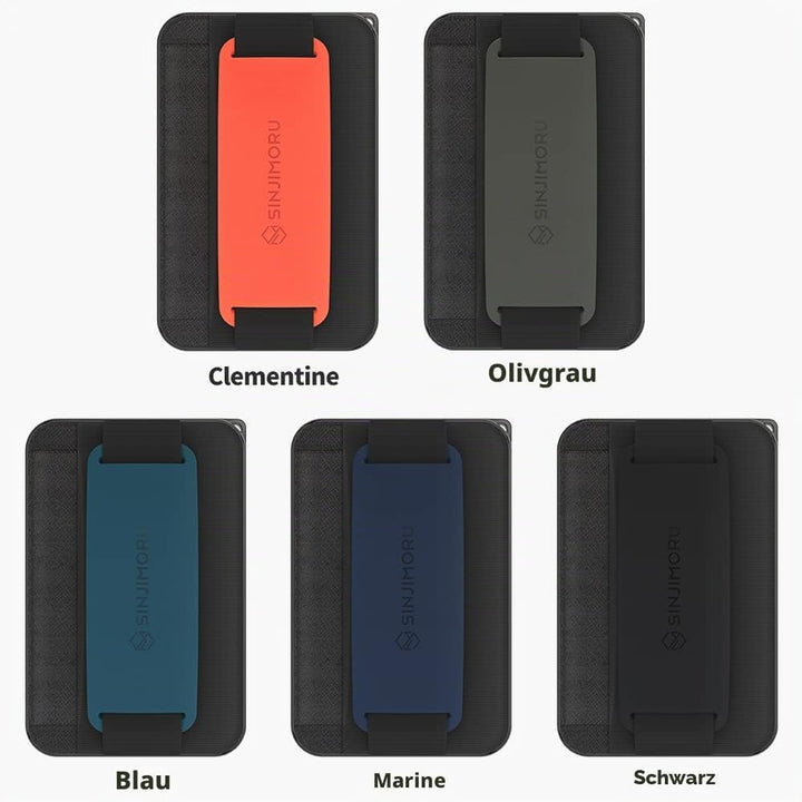 Sinjimoru Rutschfester Magnetischer Handy Kartenhalter mit Fingergriff, Kreditkartenetui kompatibel