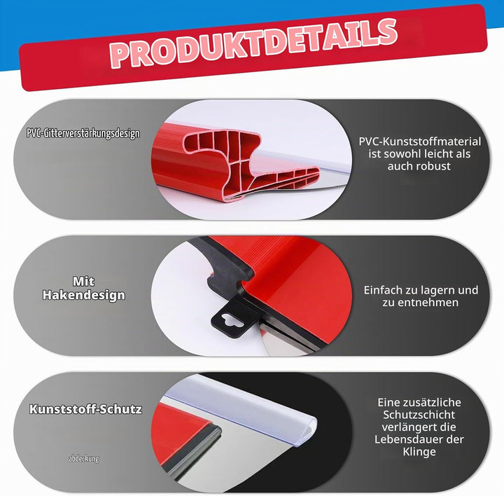 Flächenspachtel Set Profi, Spachtel Werkzeug Set Enthalten 3 Schabern(25cm+40cm+60cm) und 160cm Tele