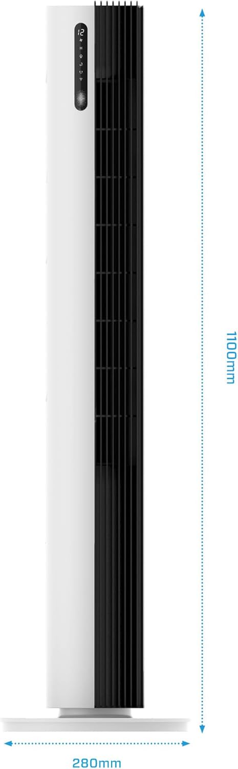 Clean Air Optima CA-407W Smart - Luxe Turmventilator - Luftbewegung: bis 500m³/h - Oszillation: 90º