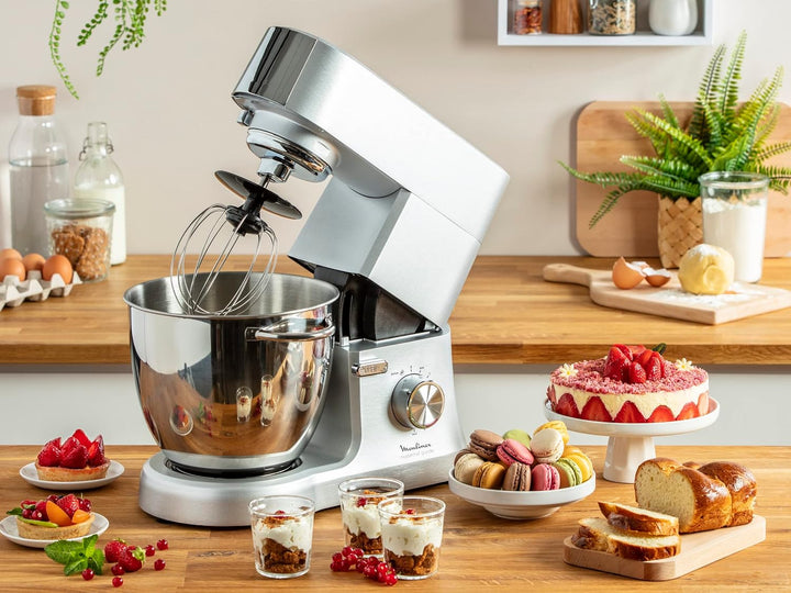 Moulinex Masterchef QA810D Planetary Knetmaschine, 6,7 Liter, Küchenmaschine mit Schneebesen, Schnee