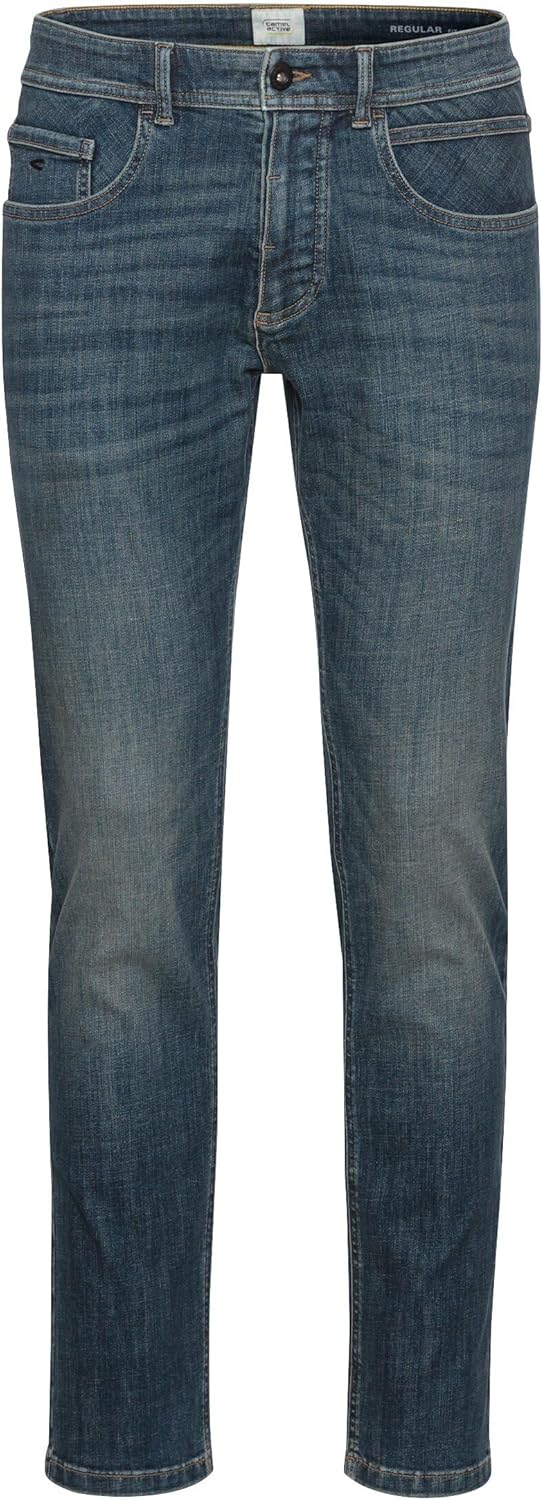 camel active Herren Slim Fit 5-Pocket Jeans 31W / 30L Blau, 31W / 30L Blau