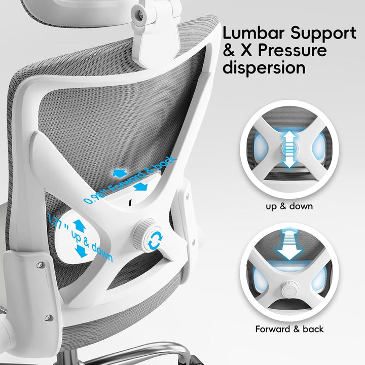 TRALT Ergonomischer Bürostuhl - Office Chair Bürostuhl PU-Leder Verstellbarer Lendenwirbelstütze Des