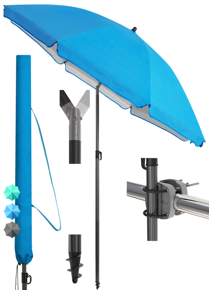 4smile Sonnenschirm Balkon SunnyJoy Ø 200 cm, 3-IN-1 Set - UPF 50+ Balkon Schirm + Sonnenschirmhalte