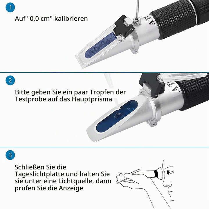 Frostschutz Refraktometer, Handrefraktometer Kühlmitteltester für Ethylenglykol, Propylenglykol, Gef