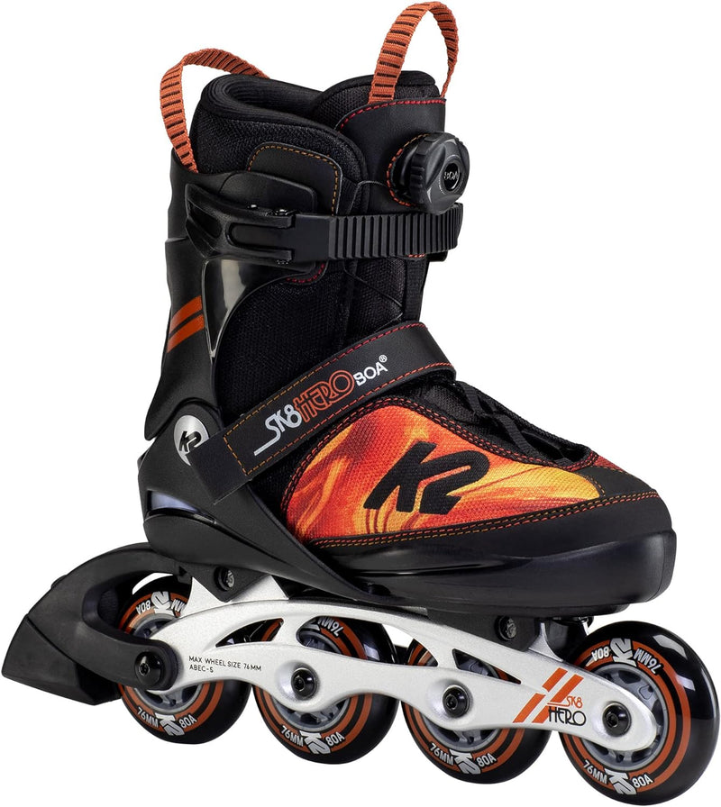 K2 Skates Jungen Inline Skates SK8 HERO BOA ALU, black - orange, 30F0118 black - orange M (EU: 32-37