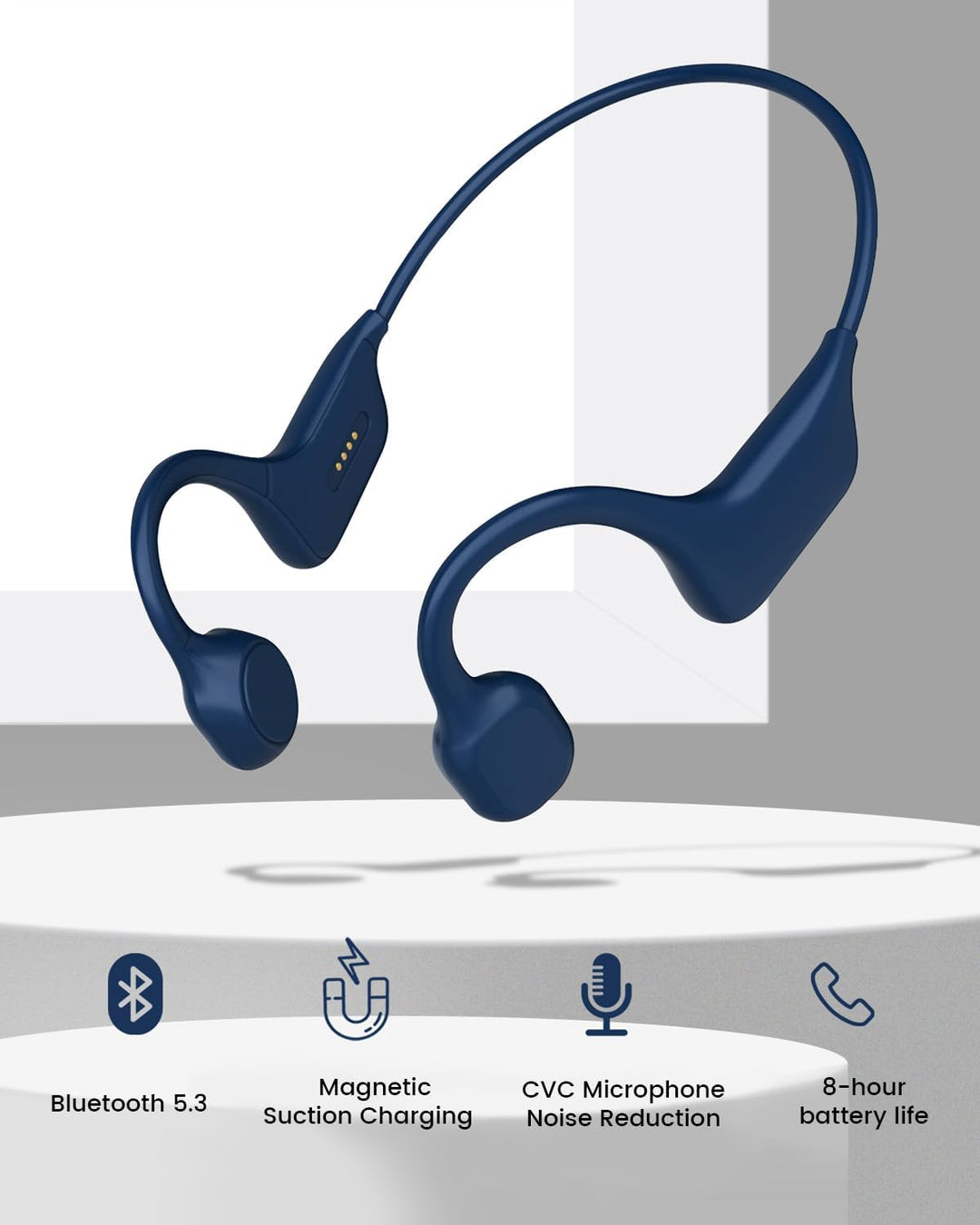 SANOTO Knochenschall Open Ear Kopfhörer Bluetooth 5.0 Sport Bone Conduction Kabellos IPX7 wasserdich
