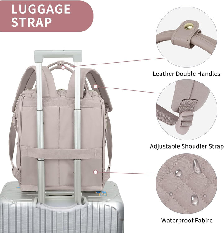 EMPSIGN Laptop Rucksack Damen mit Laptopfach 17 Zoll, Laptop Rucksack Schulrucksack Mit USB Ladeansc
