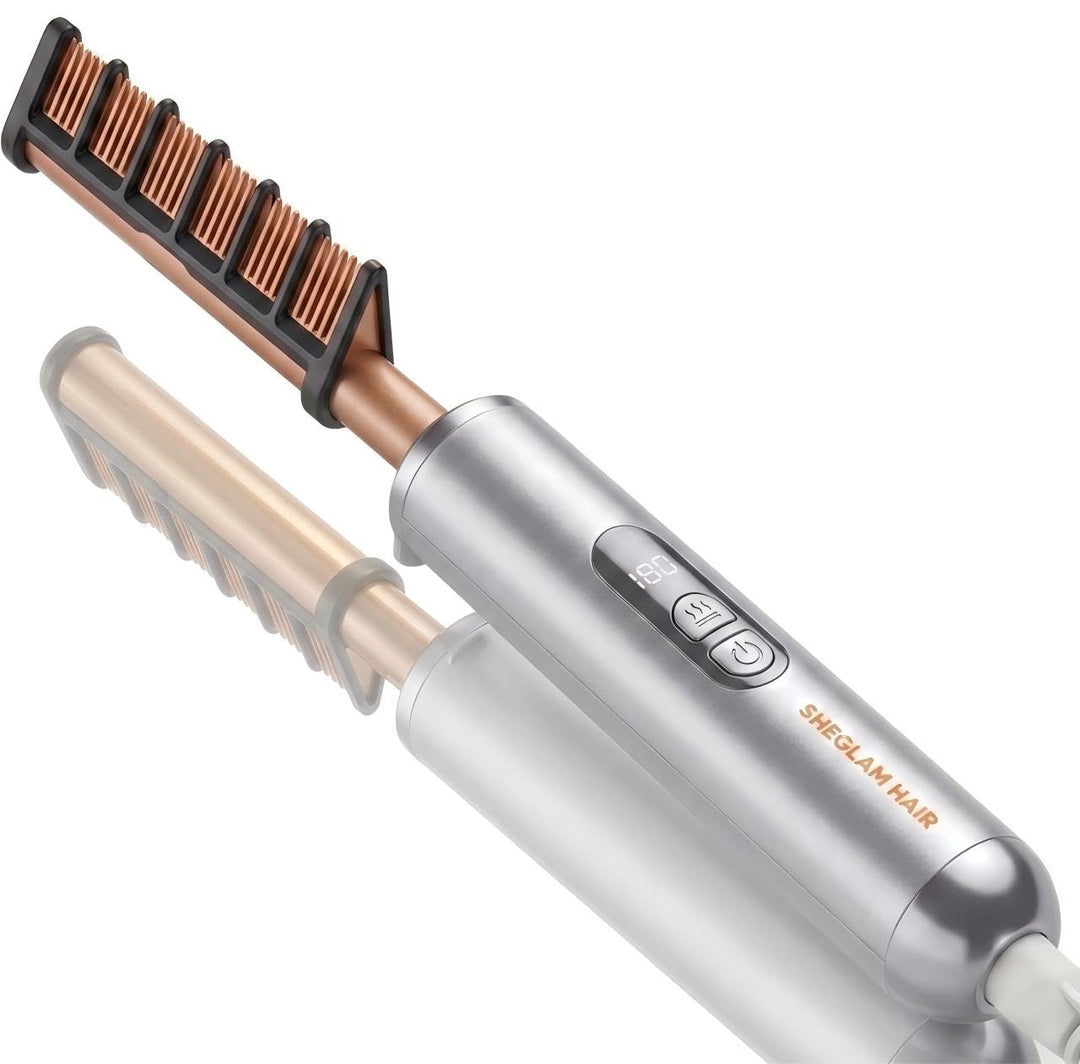 SHEGLAM Hitzeschutz-Glätteisen mit Glanzbeschichtung, Professioneller Glättungsbürste mit Gloss Pro™