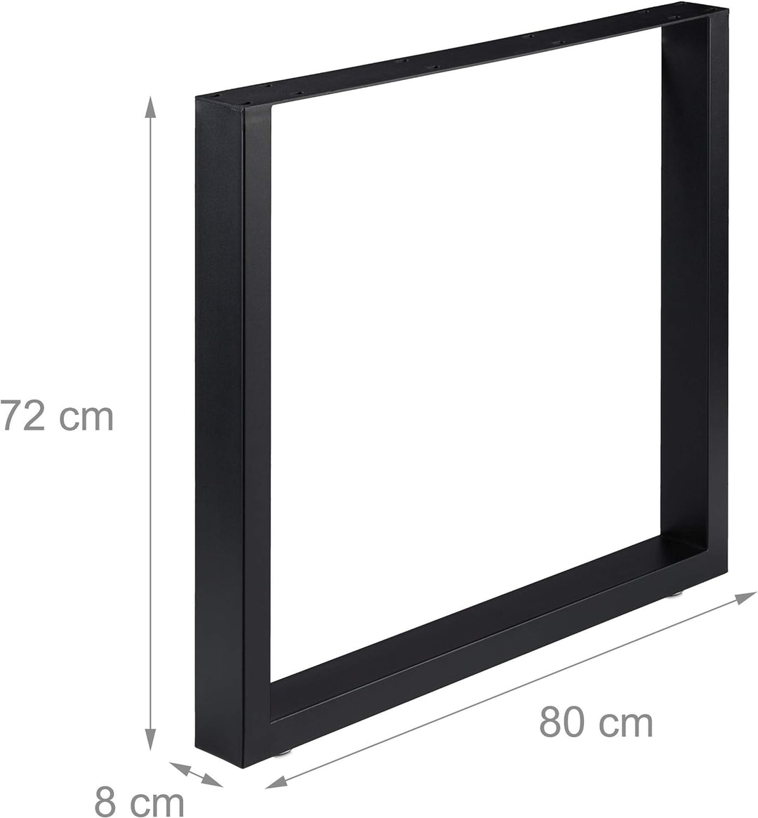 Relaxdays Tischkufen 2er Set, BxH: 80x72 cm, Metall Tischbeine Schreibtisch, Esstisch, Couchtisch, I