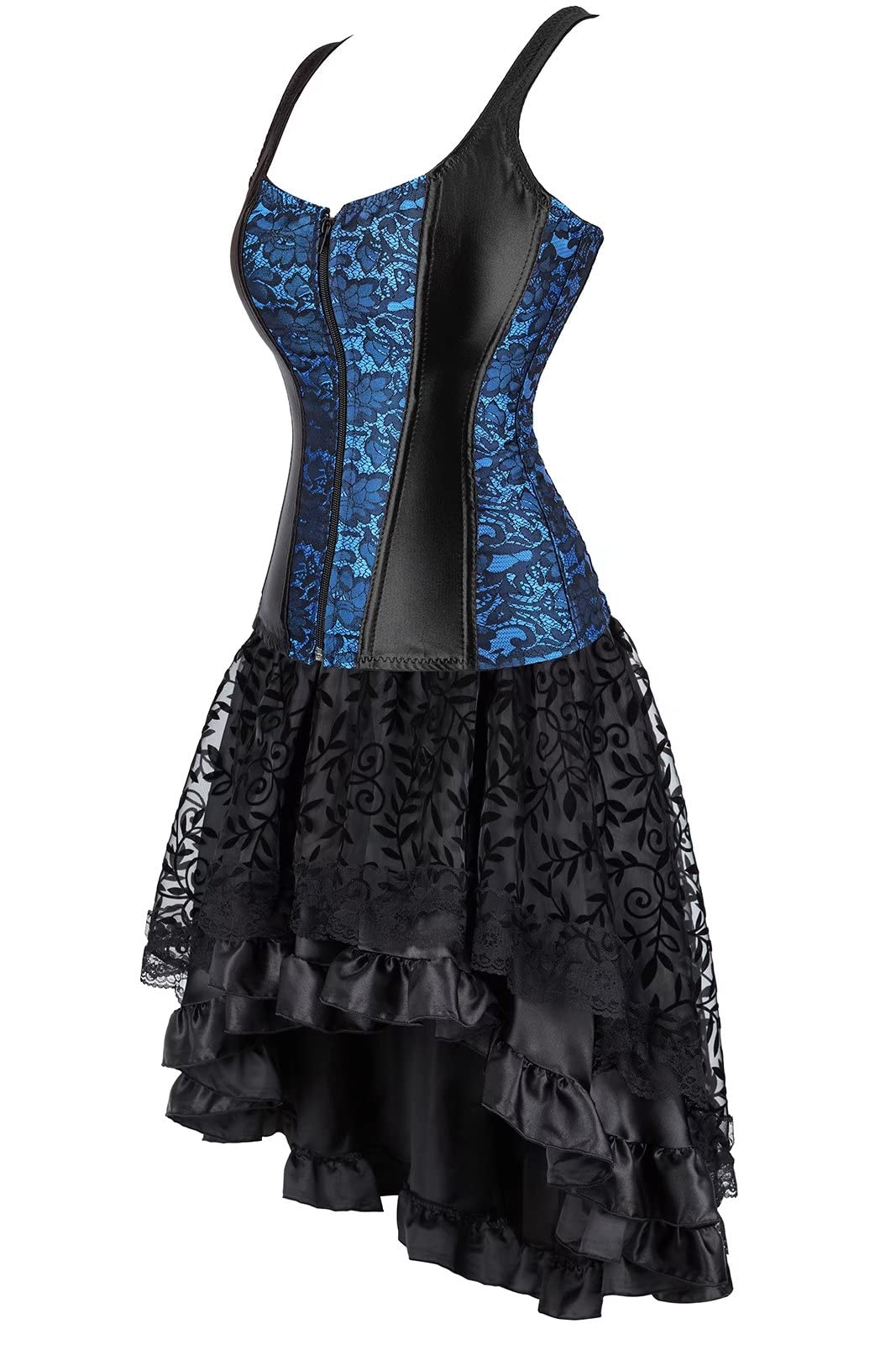 Jutrisujo korsett Corsagenkleid bustier vollbrust corsage kleid strapse viktorianisch Halloween XXS