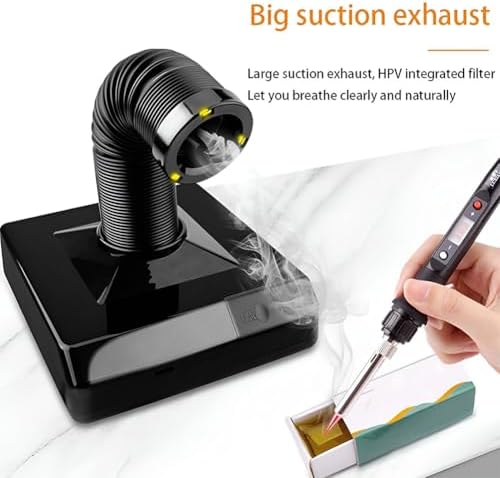 Schleifstaub-Saugmaschine, Mini-Lötabsaugung mit LED-Licht, Tischrauchabsorber, Nagelstaubsammler zu
