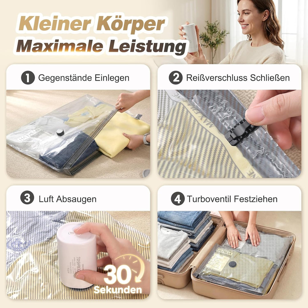 Vakuumbeutel für Kleidung, Vakuumbeutel für Kleidung Reise, Vacuum Bags – Kabellose Pumpe schnellt e