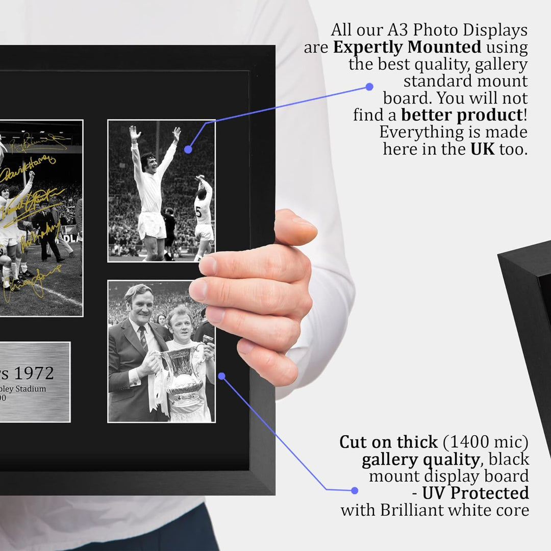 HWC Trading FR A3 Leeds United 1972 FA Cup Winners Autogramm-Display für Fussballfans und Fans, gera