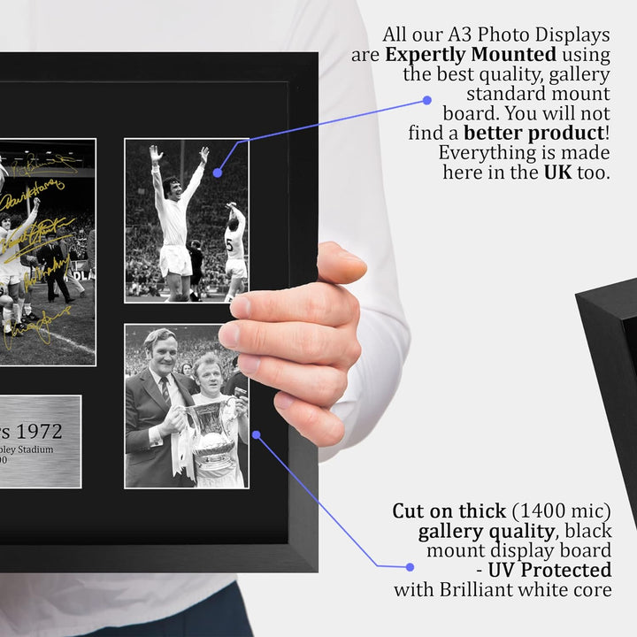 HWC Trading FR A3 Leeds United 1972 FA Cup Winners Autogramm-Display für Fussballfans und Fans, gera