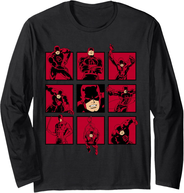 Marvel Daredevil The Faces of The Man With No Fear Langarmshirt