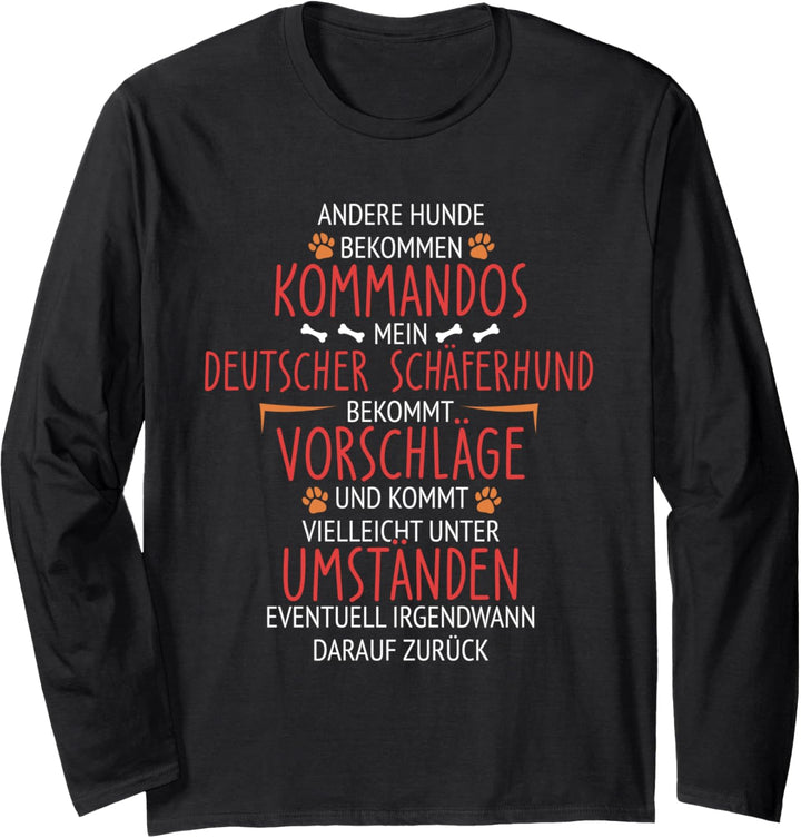 Deutscher Schäferhund Kommandos Langarmshirt