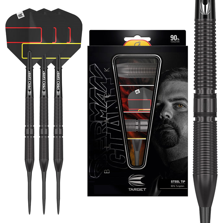 Target Darts Gabriel Clemens Schwarz Edition 90% Wolfram Steeldarts-Set Dartpfeile 21 g, 21 g