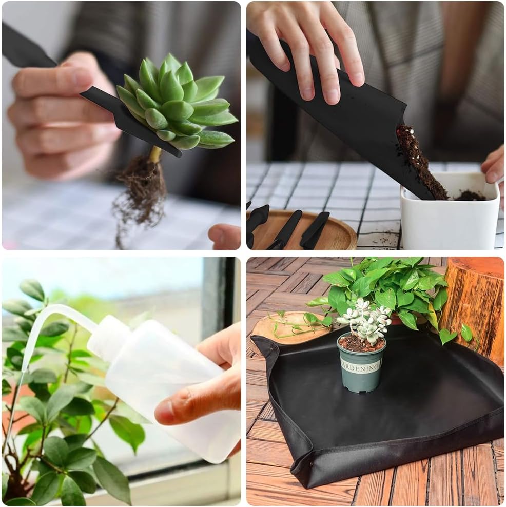 Bonsai Werkzeug Set 16 Stück mit wasserdichte Umtopfmatte, Bonsai Starter Kit, Bonsai Set Starter Ki