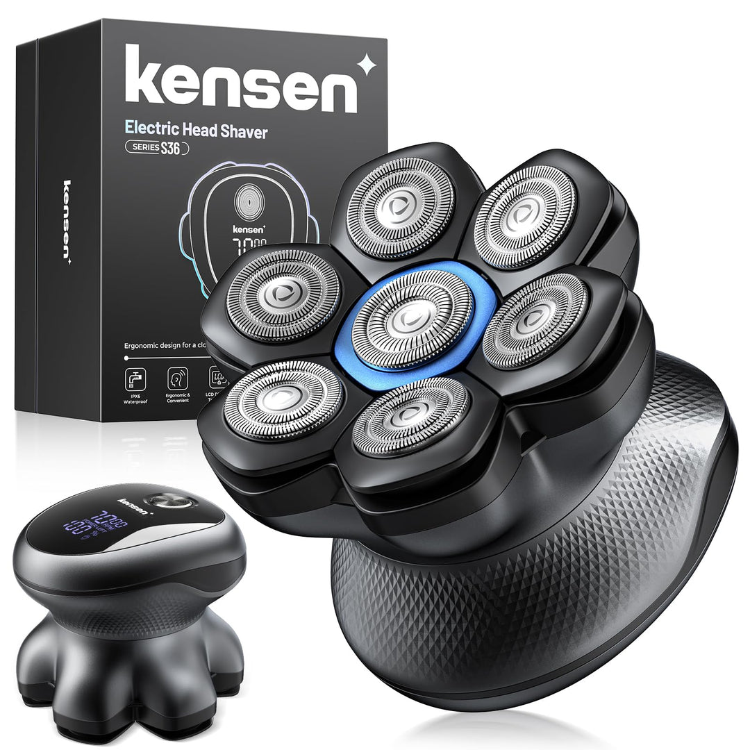 Glatzen Rasierer Herren, kensen Kopfrasierer Glatze 7D Bold Shaver Magnetische Head Shaver Trocken U