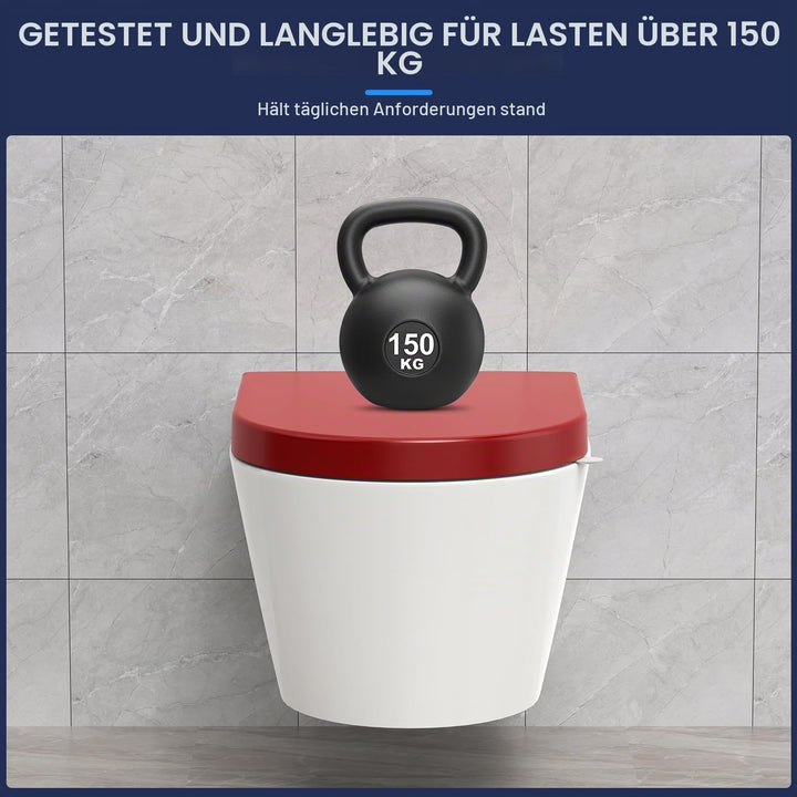 YEAUPE PRO Toilettendeckel mit Absenkautomatik D-Form [KURZ],WC Sitz mit Puller Lid,Toilettensitz mi