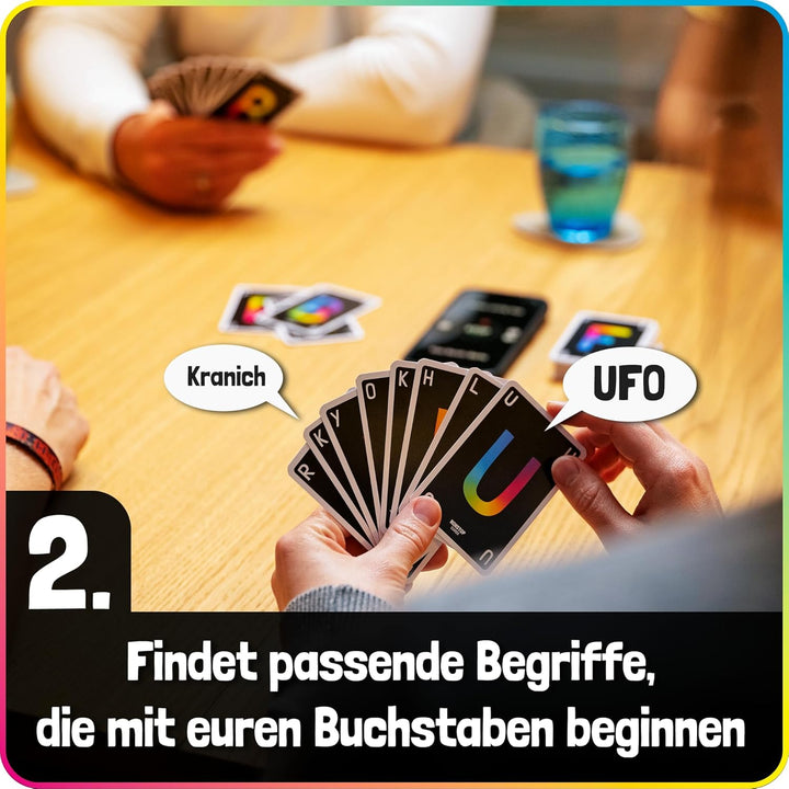 Lustiges Kartenspiel mit App | Gesellschaftsspiel für Erwachsene &amp; Jugendliche | Stadt Land Fluss Wo