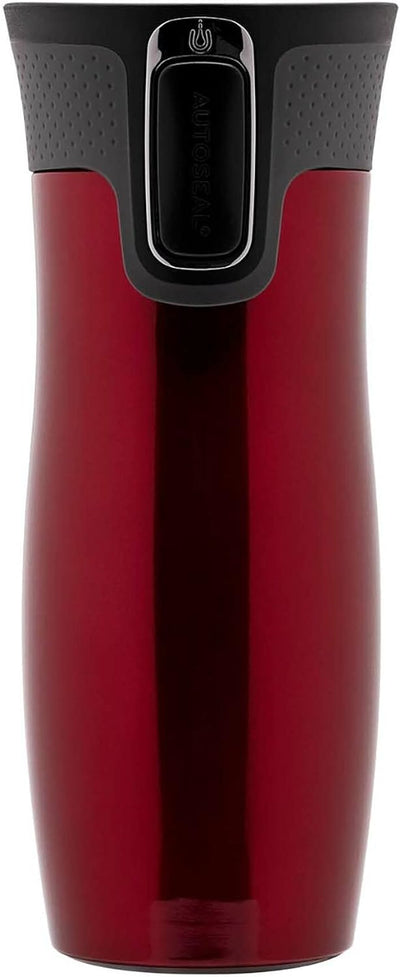 Contigo West Loop Thermobecher aus Edelstahl in der Farbe Rot mit 470ml, Masse: 8cm x 9cm x 20,5cm,