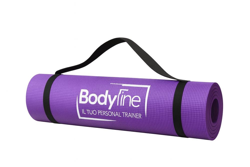 Bodyline Pilates Yoga-Fitness-Trainingsmatte mit Gummibändern und Schultergurt — Matte für Heim- und